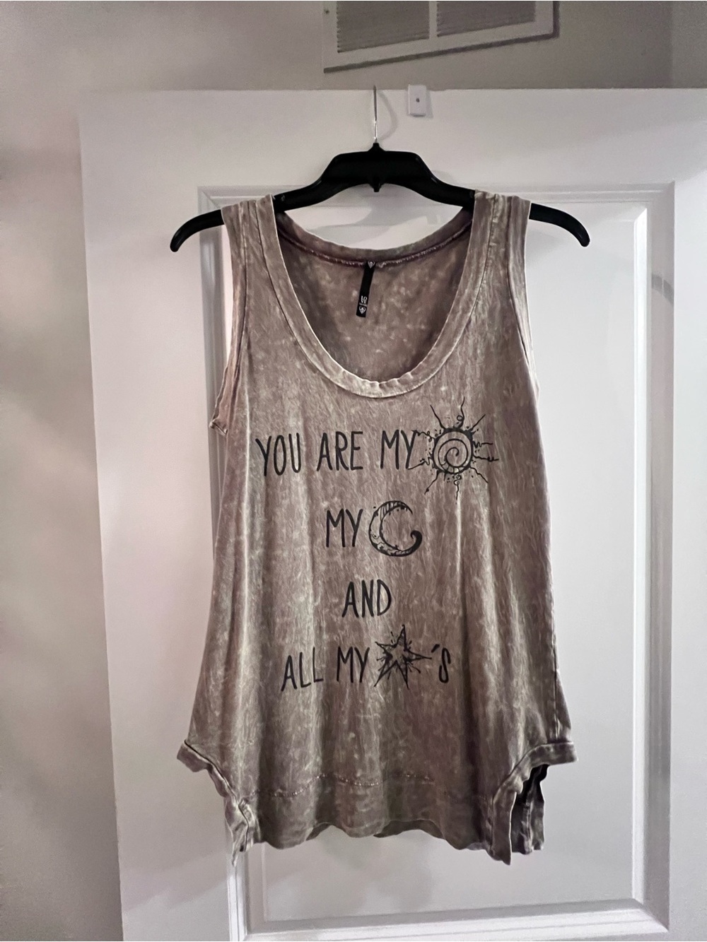 Graphic Tank Top - Washed Brown "You Are My Sun"